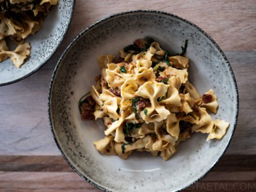 Pink and Black Pepper Tortellini with Pumpkin, Corn, Chorizo, and  Chimichurri, in Locro Bone Broth - Pasta et Al